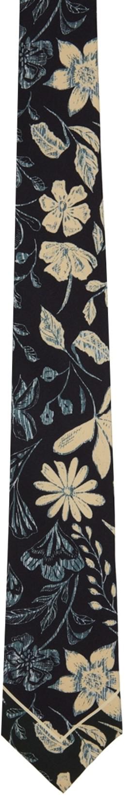Black Mixed Floral Tie by PAUL SMITH