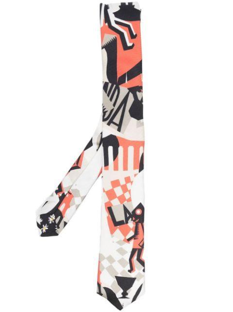 abstract-print silk tie by PAUL SMITH