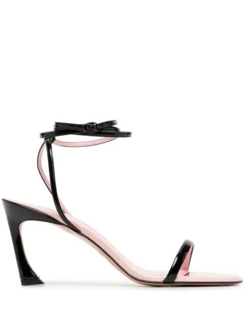 Fade 70mm patent sandals by PIFERI