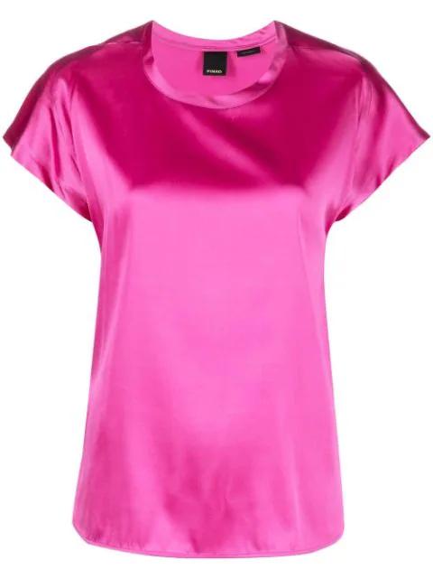 short-sleeved silk top by PINKO