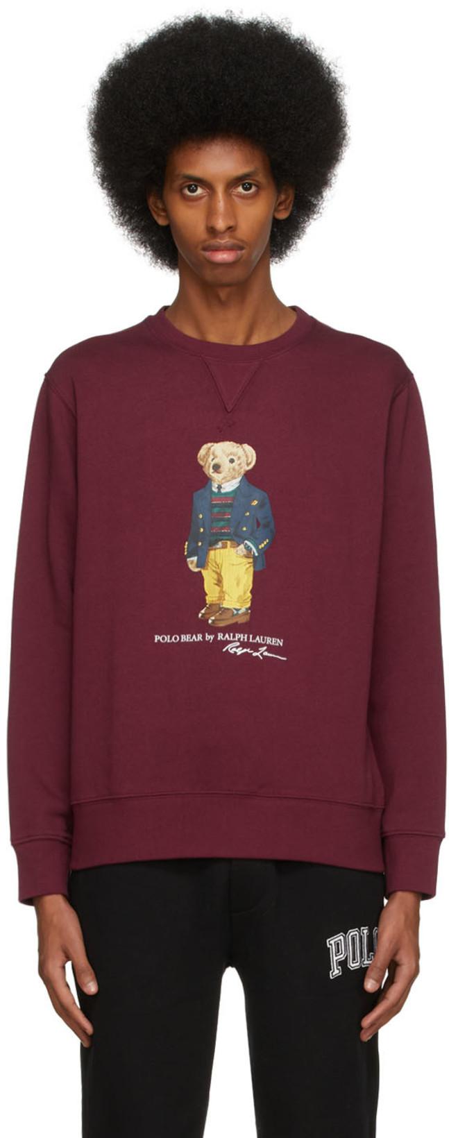 Burgundy Polo Bear Sweatshirt by POLO 