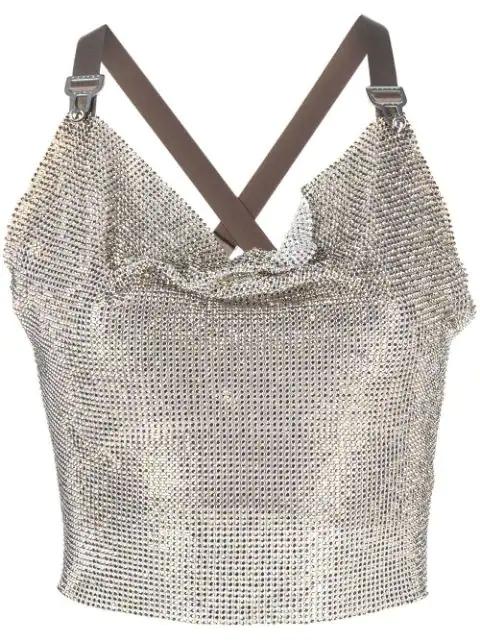 crystal-embellished crop top by POSTER GIRL