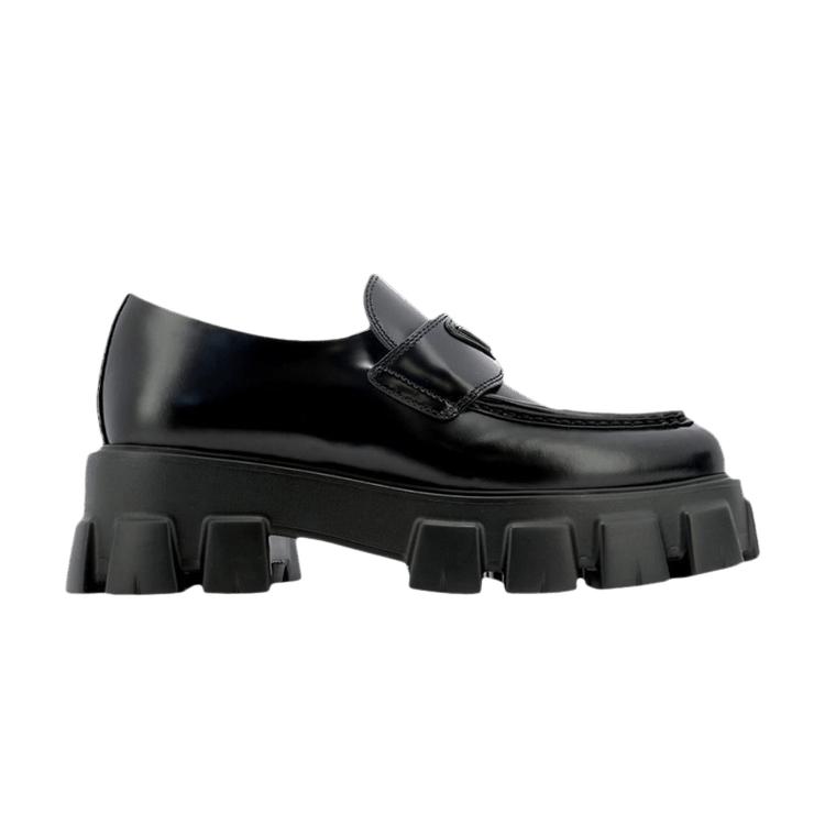 monolith brushed leather pointed loafers