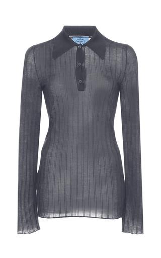 Ribbed Knit Cashmere Silk Top by PRADA