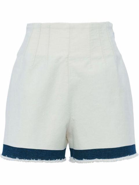 high-waisted denim shorts by PRADA