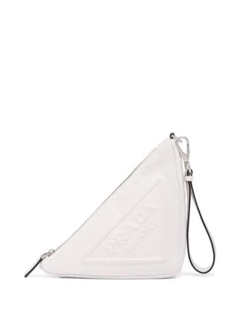 leather triangle pouch by PRADA