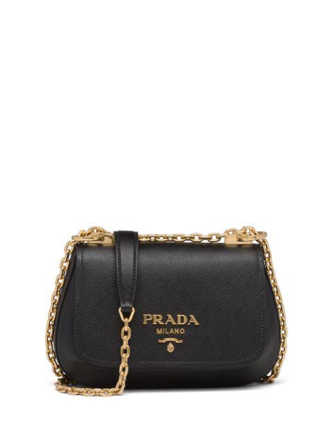 prada plaque shoulder bag