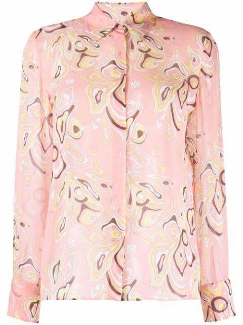 Africana-print long-sleeve shirt by PUCCI