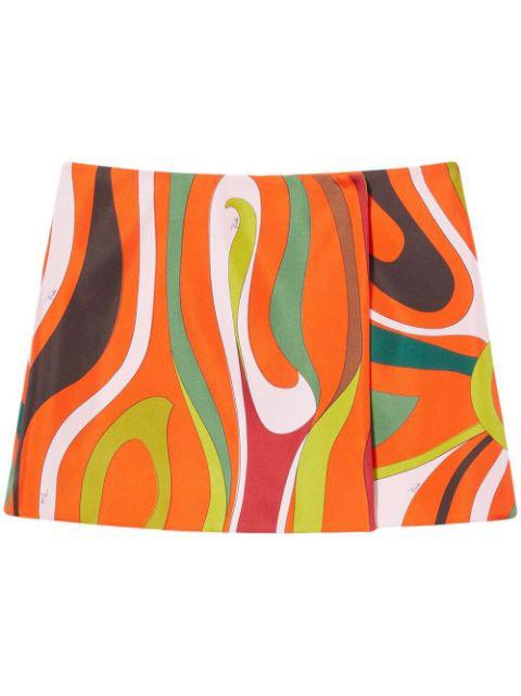 Marmo-print wrap miniskirt by PUCCI