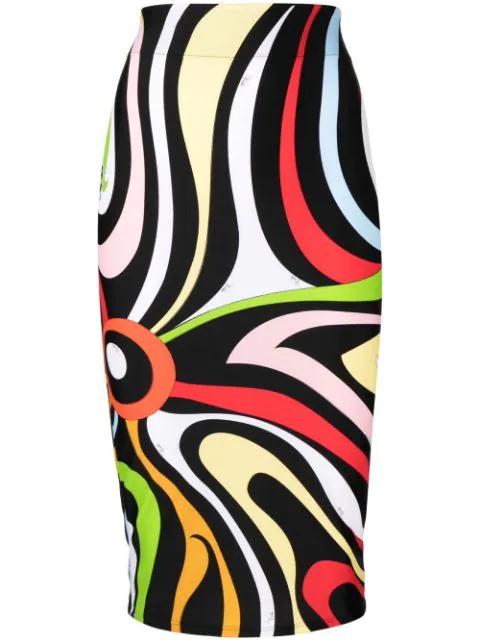 abstract-print high-waisted skirt by PUCCI