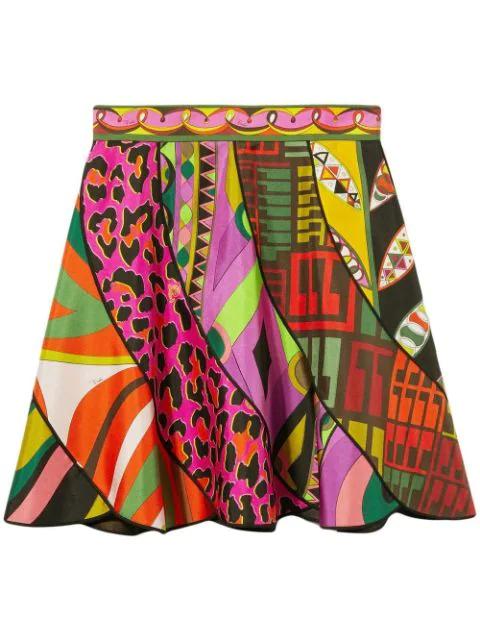colour-block silk skirt by PUCCI