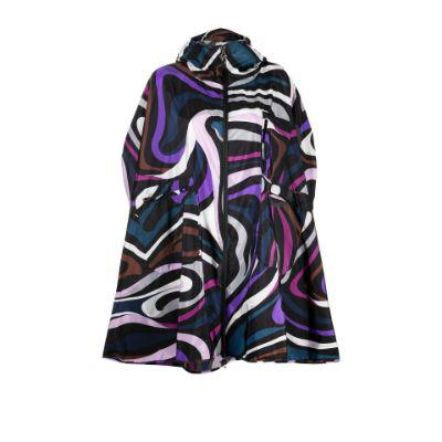 purple swirl print nylon raincoat by PUCCI
