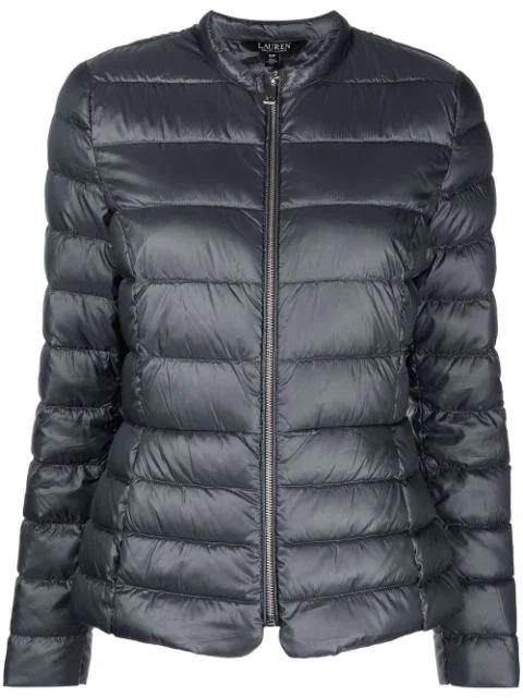 metallic quilted puffer jacket