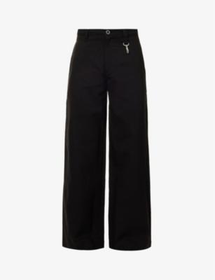 Carabiner-embellished welt-pocket wide-leg relaxed-fit twill trousers by REESE COOPER