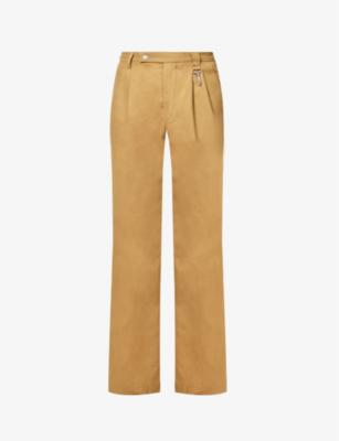 Pleated wide-leg regular-fit cotton-canvas trousers by REESE COOPER