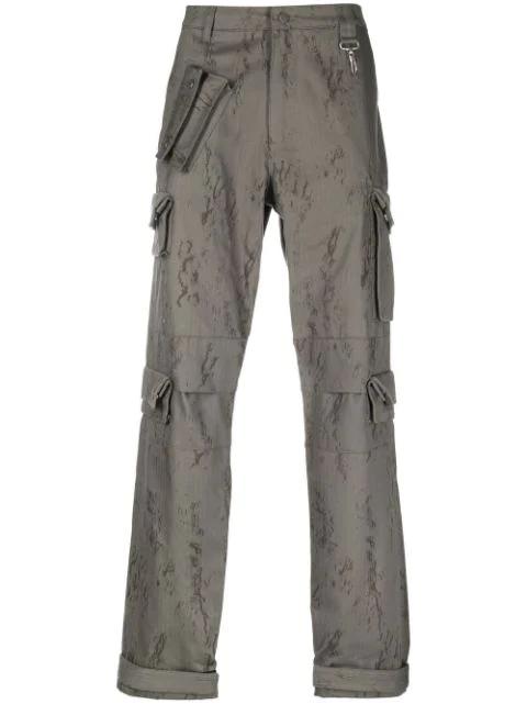 Stamp-print cargo trousers by REESE COOPER