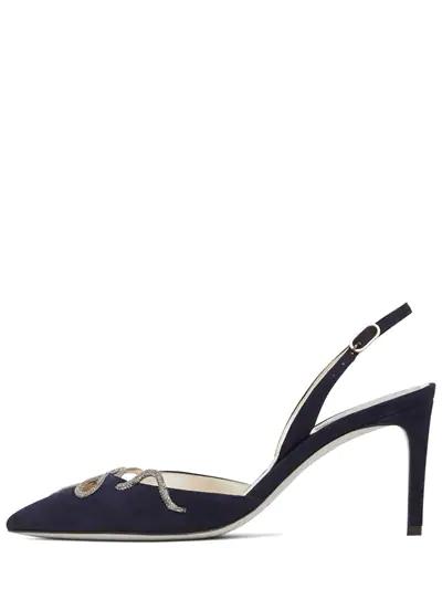 75mm Suede slingback pumps by RENE CAOVILLA
