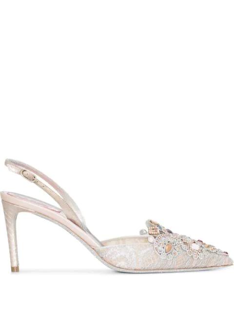 crystal-embellished pointed-toe pumps by RENE CAOVILLA