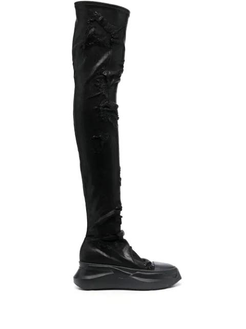 Abstract thigh-high boots by RICK OWENS 