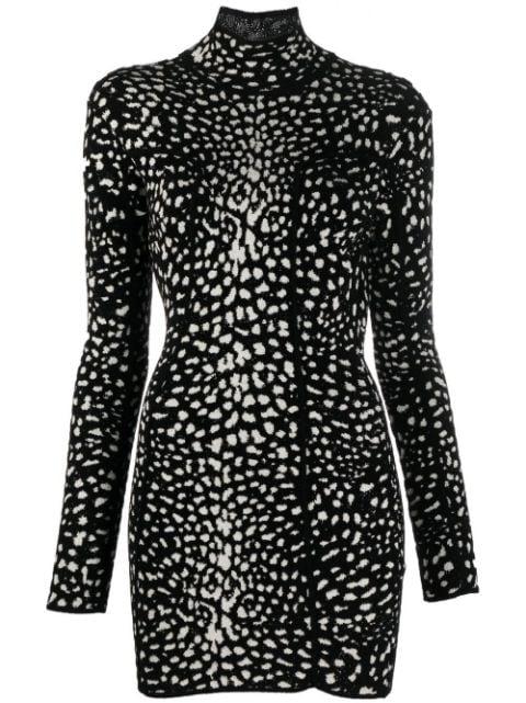 leopard jacquard mini dress by ROBERTO CAVALLI