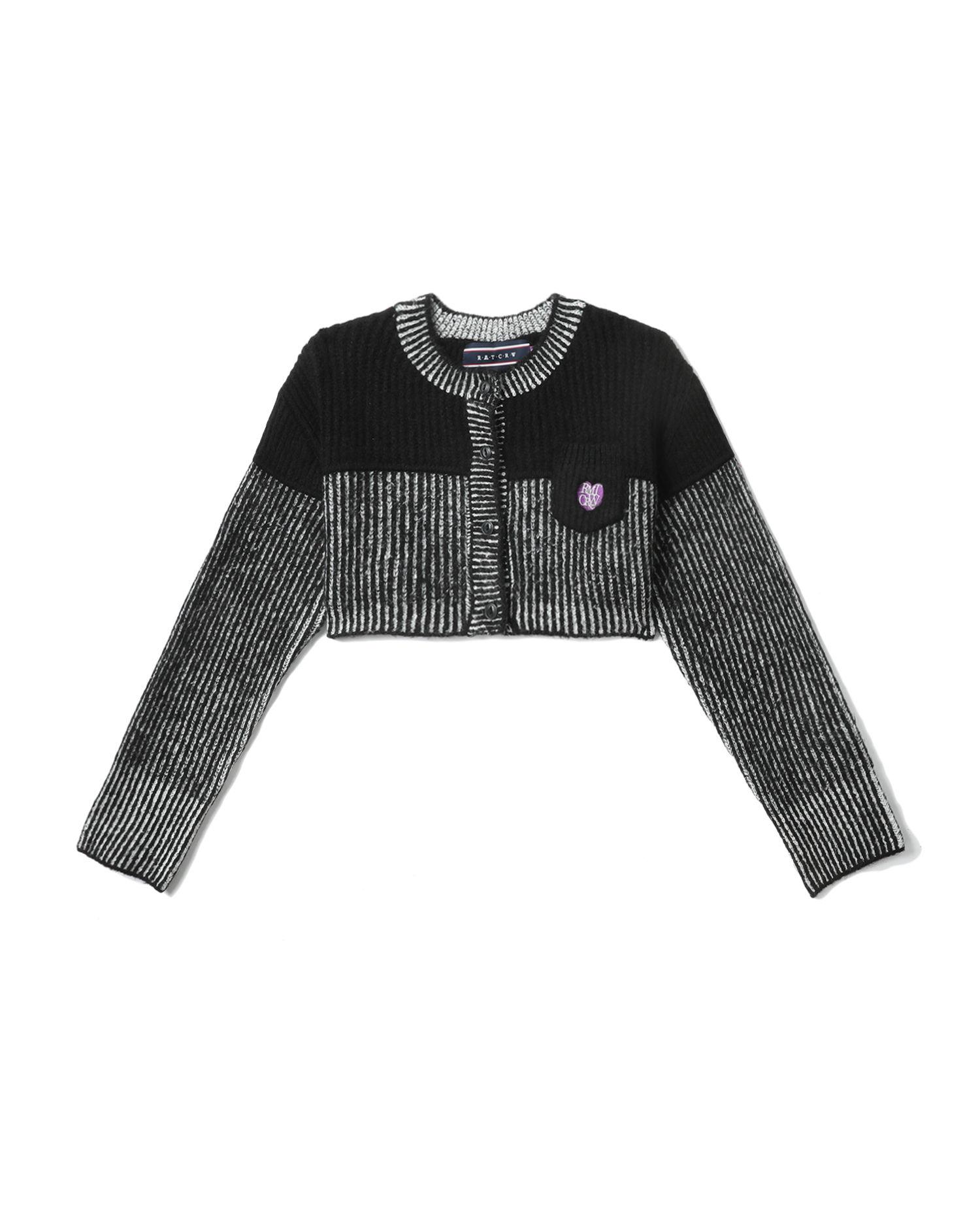Stripe crochet knit sweater by ROMANTIC 