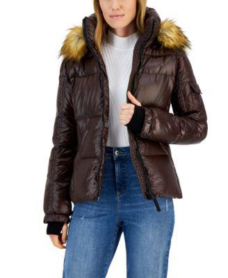 Women's Allie Faux-Fur-Trim Hooded Down 