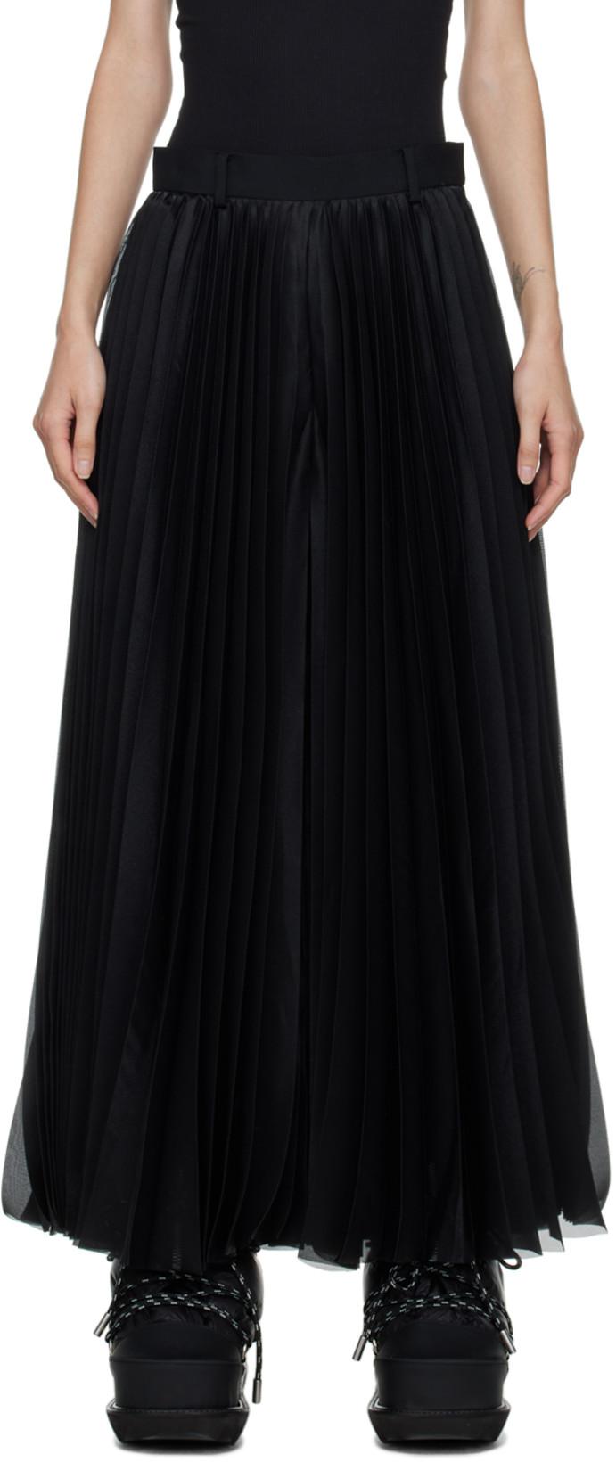 Black Pleated Trousers by SACAI