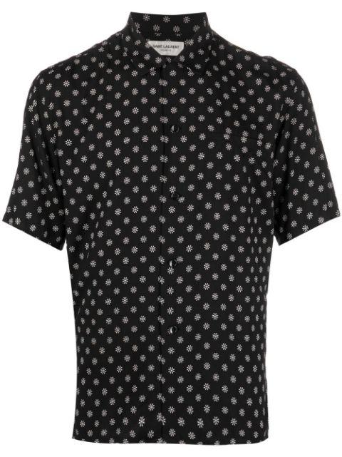 abstract-print short-sleeve shirt by SAINT LAURENT