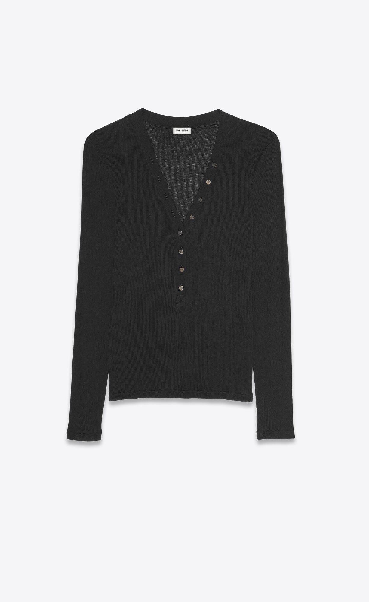 long-sleeve t-shirt in ribbed jersey by SAINT LAURENT