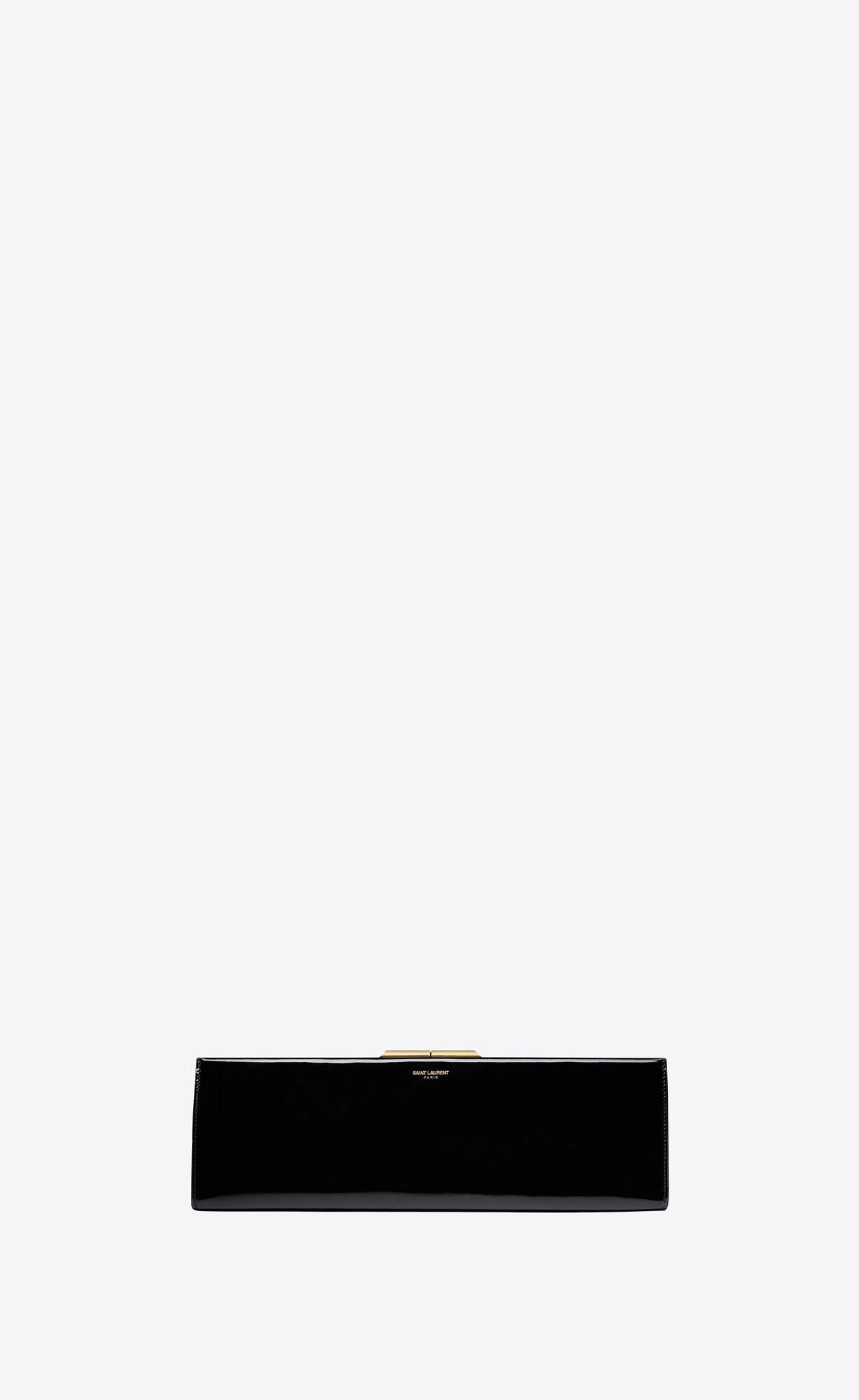 midnight large clutch in patent leather by SAINT LAURENT