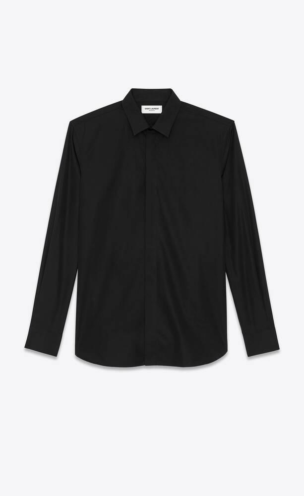 yves collar shirt in cotton poplin by SAINT LAURENT