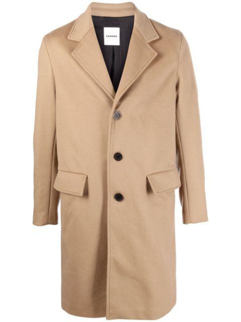 buttoned-up single-breasted coat by SANDRO PARIS
