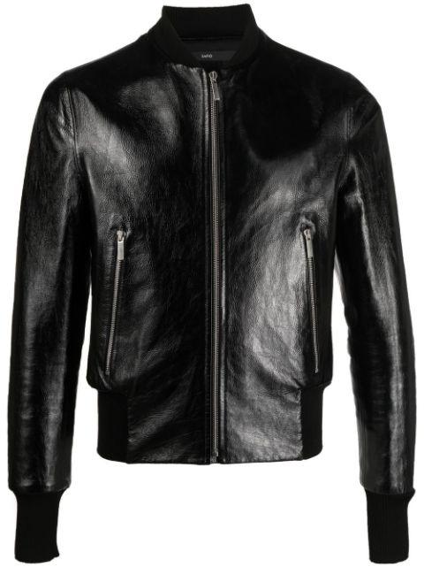 leather bomber jacket by SAPIO