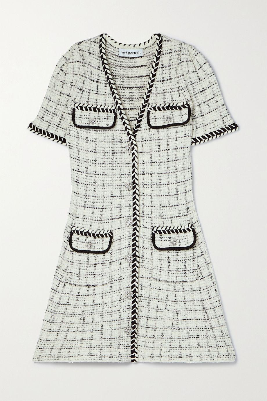 Embellished cotton-blend mini dress by SELF-PORTRAIT