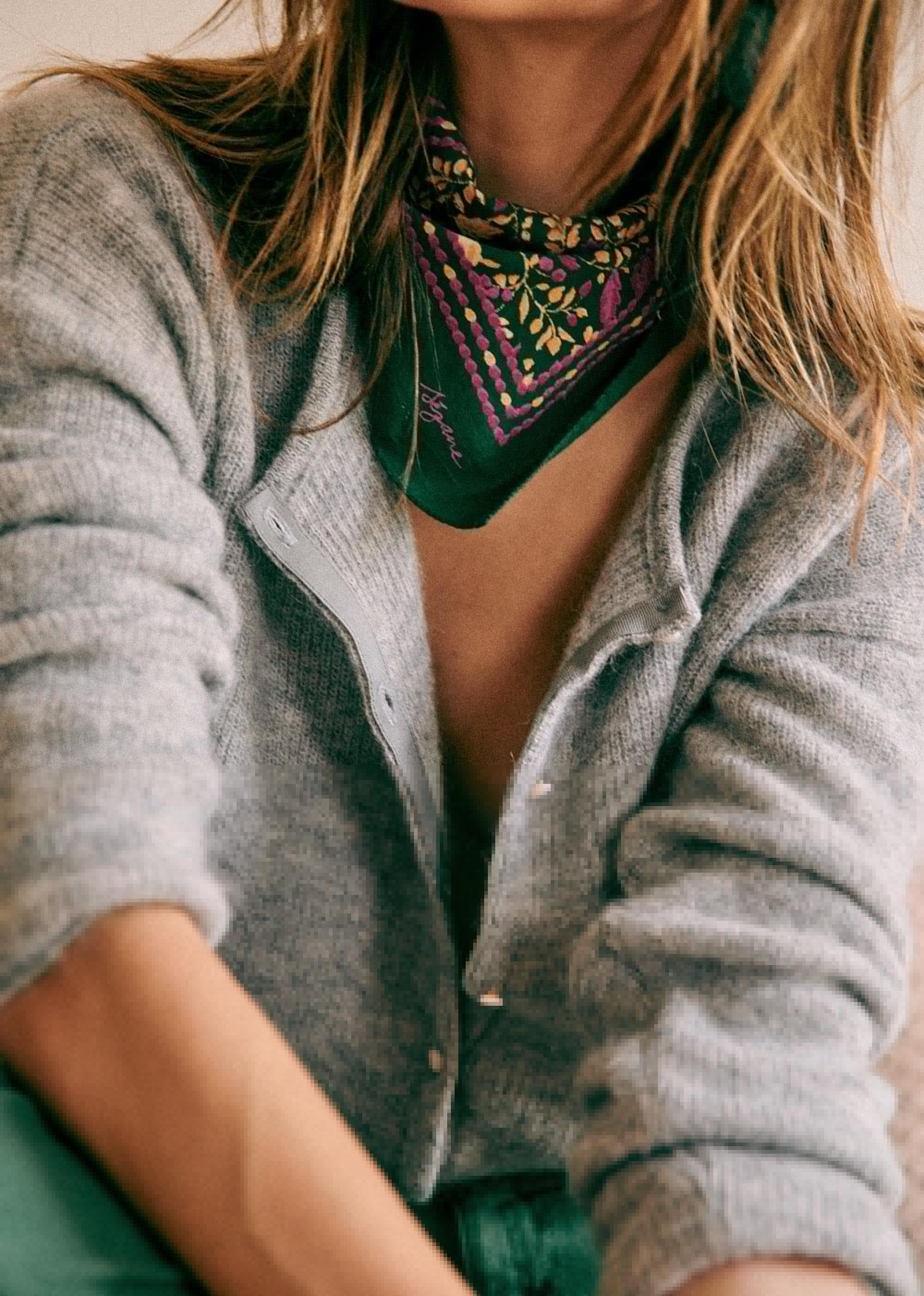 sezane grey cardigan