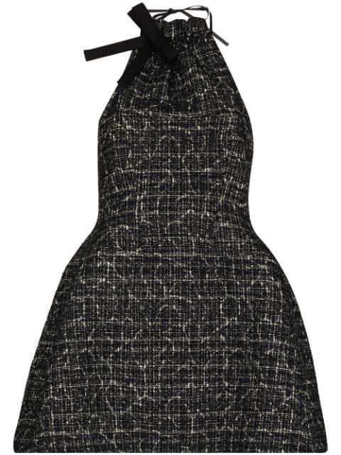 halterneck A-line tweed dress by SHUSHU/TONG