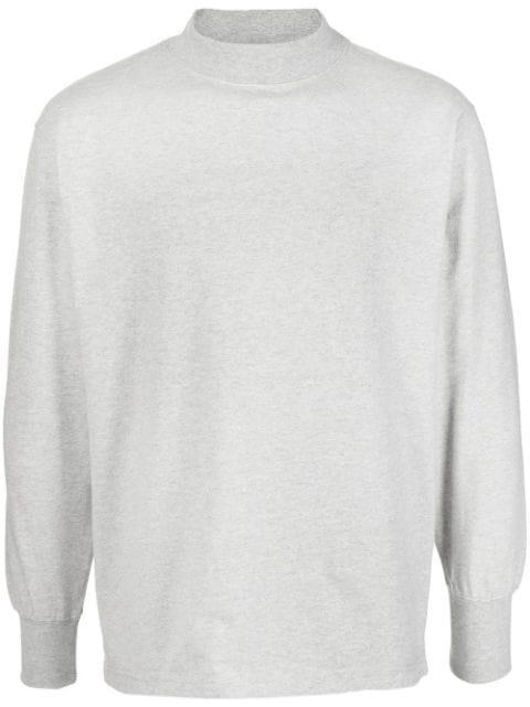 mock-neck cotton sweatshirt by SNOW PEAK