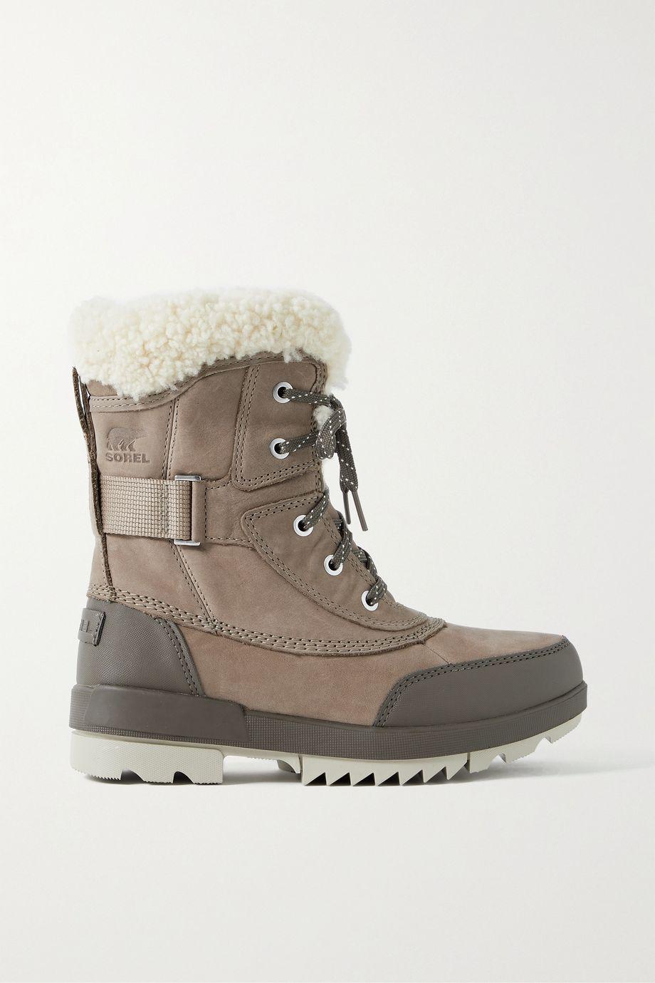Torino II Parc shearling-trimmed leather ankle boots by SOREL