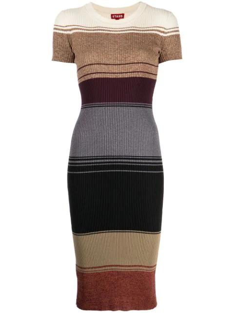 Colleen horizontal-stripe dress by STAUD