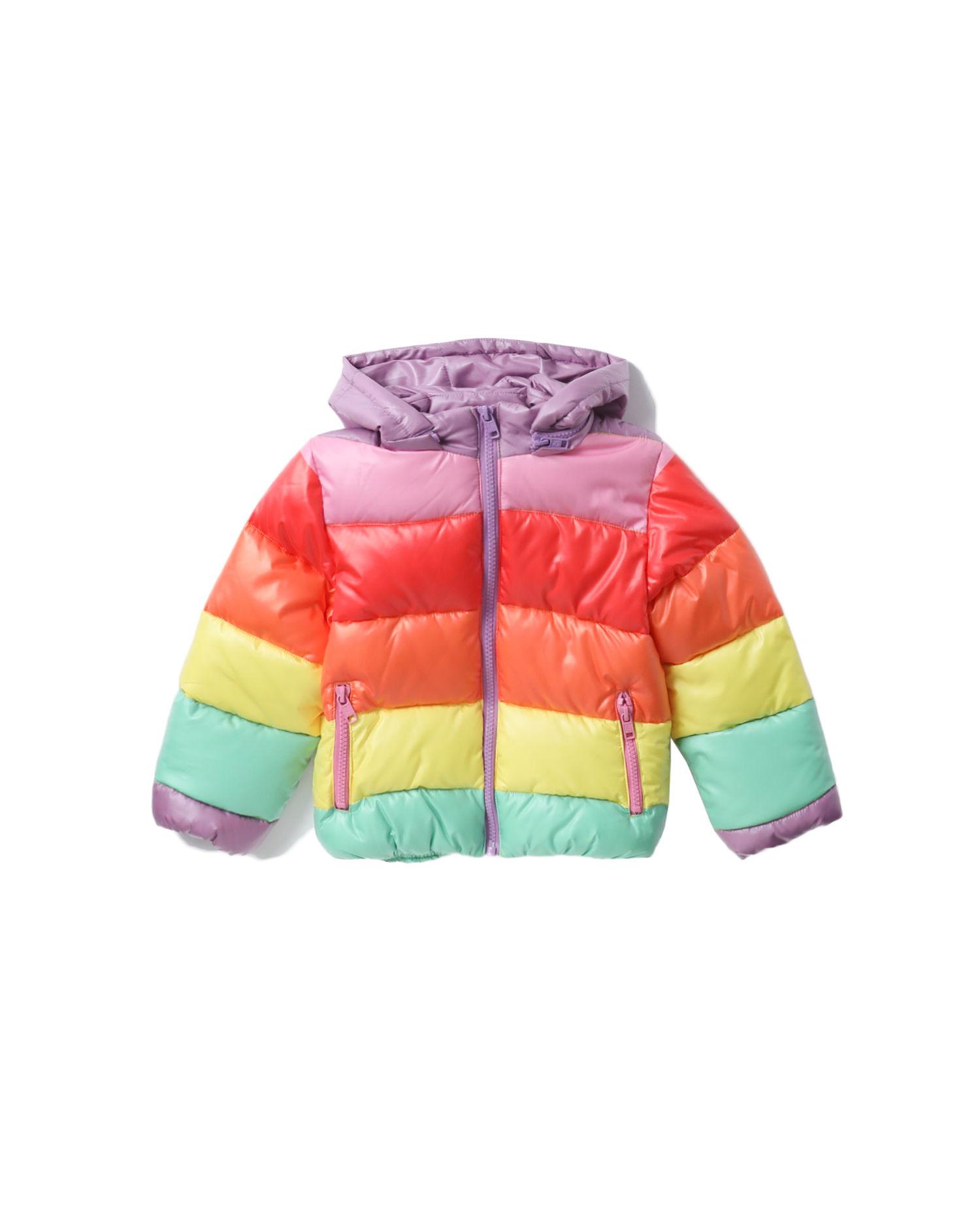 Rainbow striped puffer jacket by STELLA MCCARTNEY