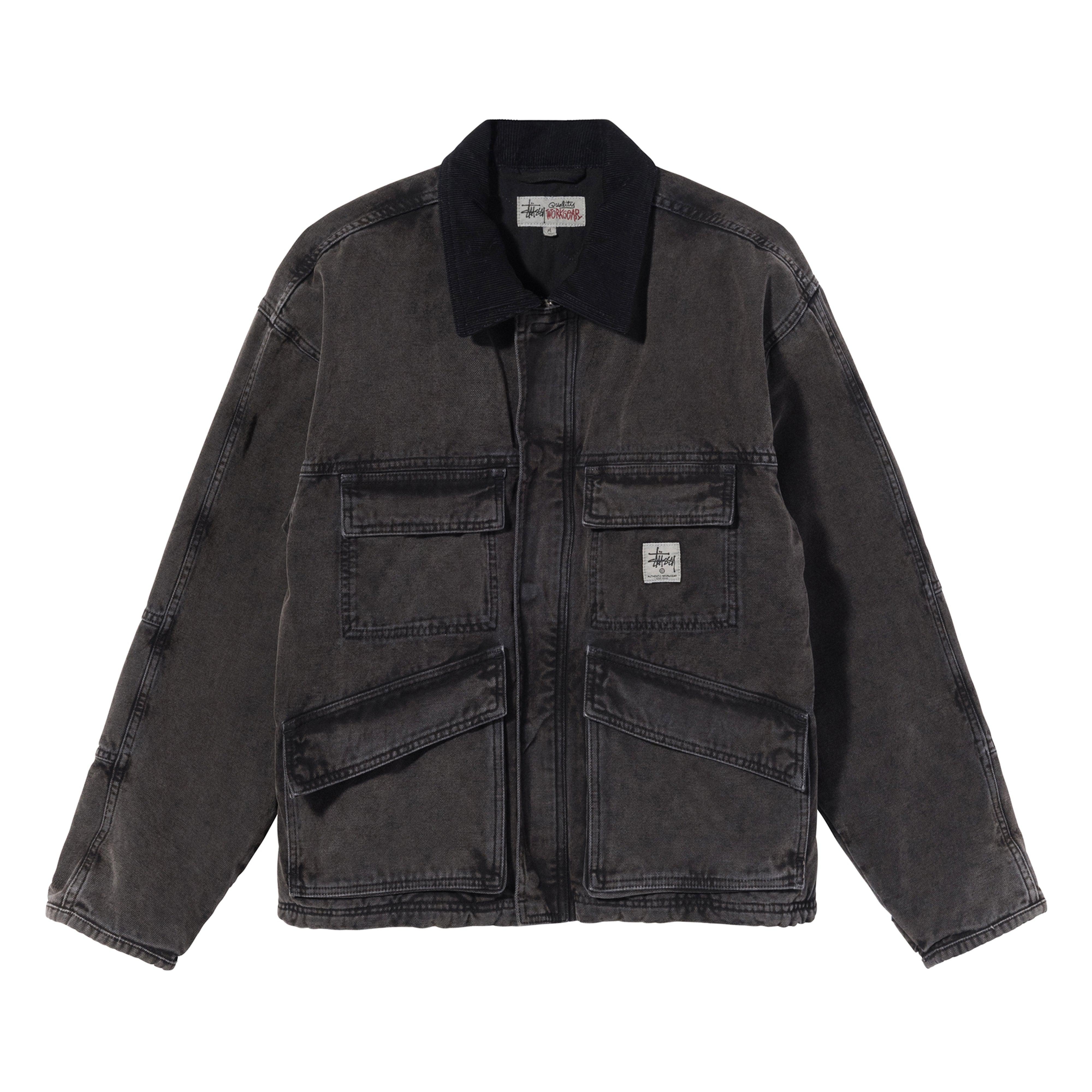 Stüssy S Talk Melton Varsity Jacket (Black) by STUSSY | jellibeans Stüssy S Talk Melton Varsity Jacket (Black) by STUSSY | jellibeans