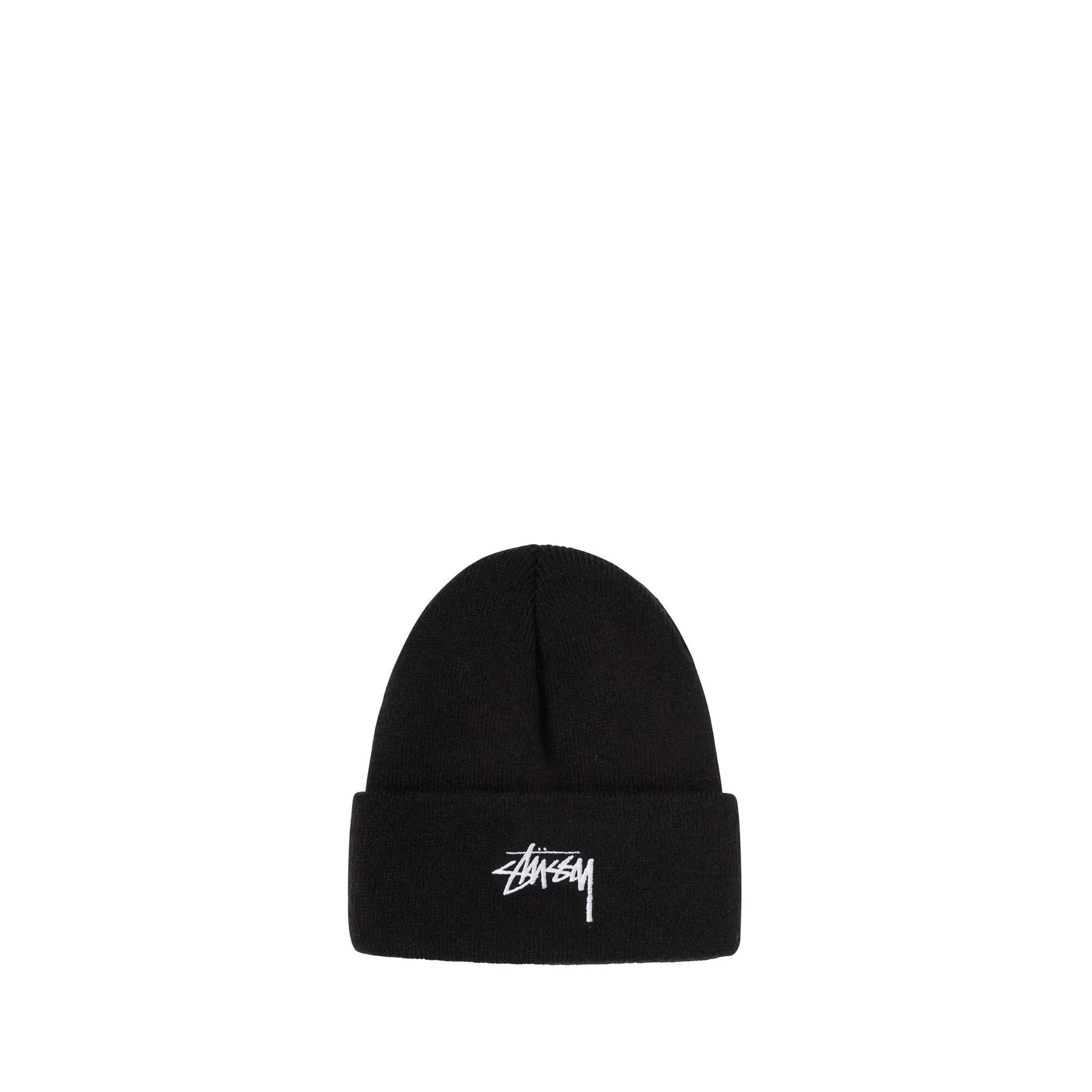 stussy stock cuff beanie black