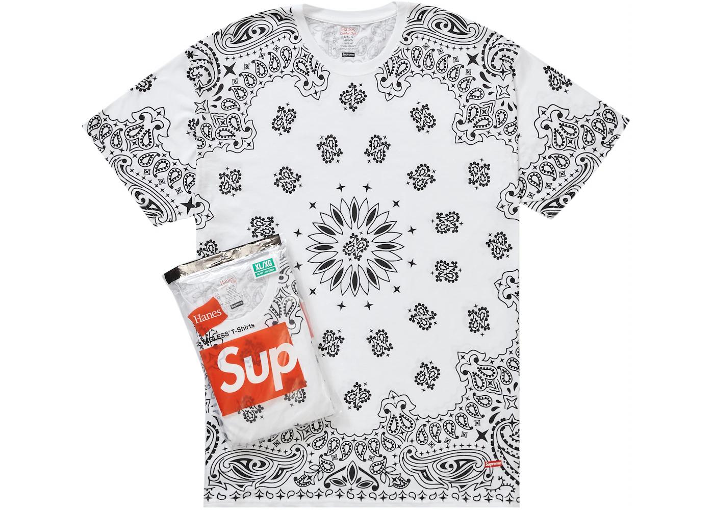 毎日続々入荷 Supreme Hanes Bandana Tagless Tシャツ 黒 XL