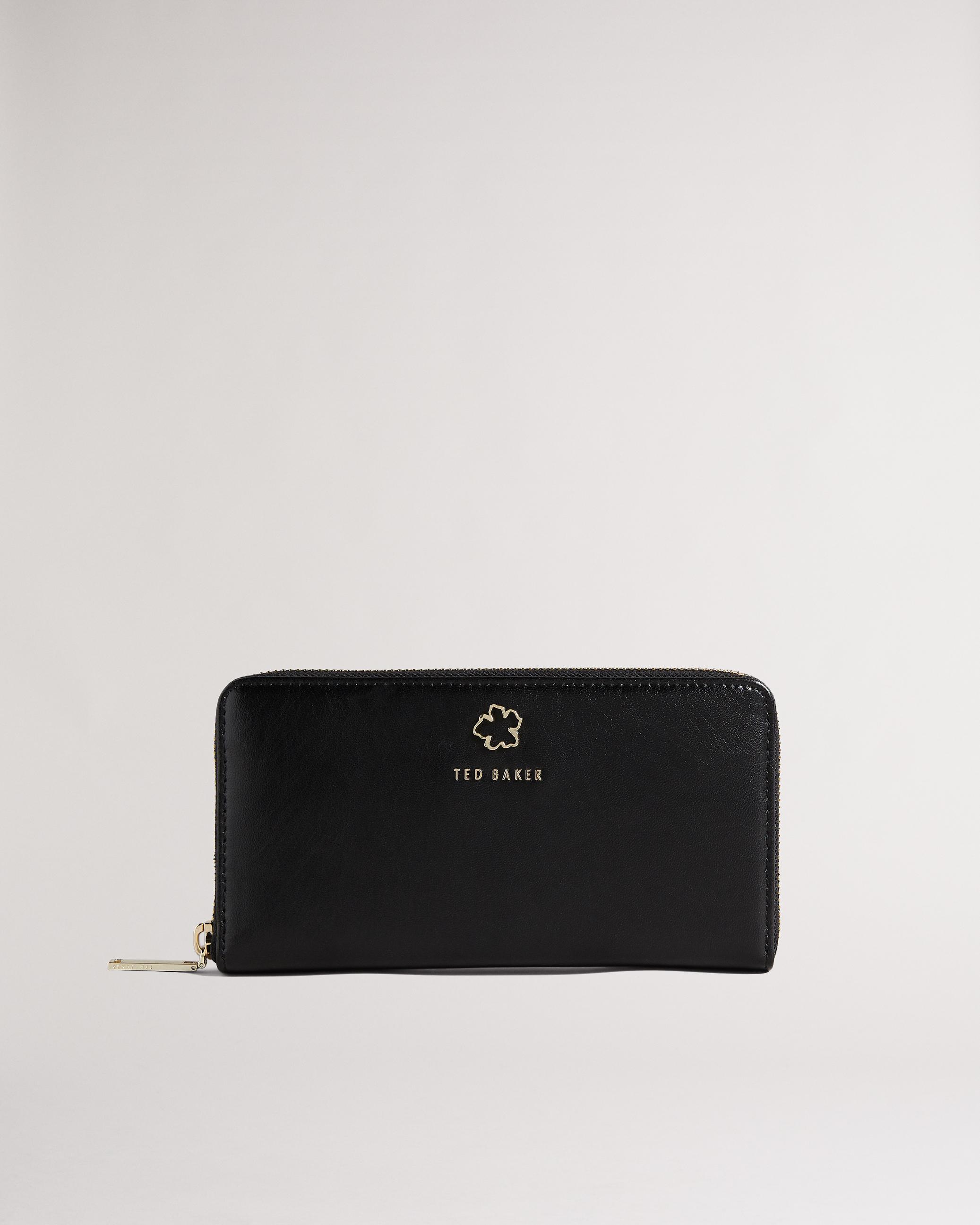 ted baker black zip around purse