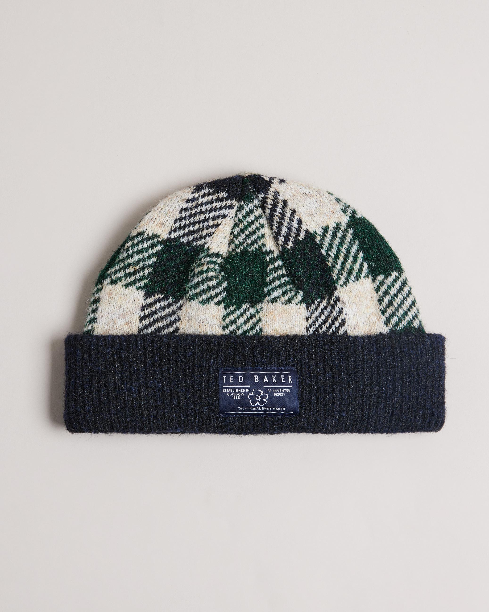 House Check Wool Hat - LILTHER - Navy by TED BAKER