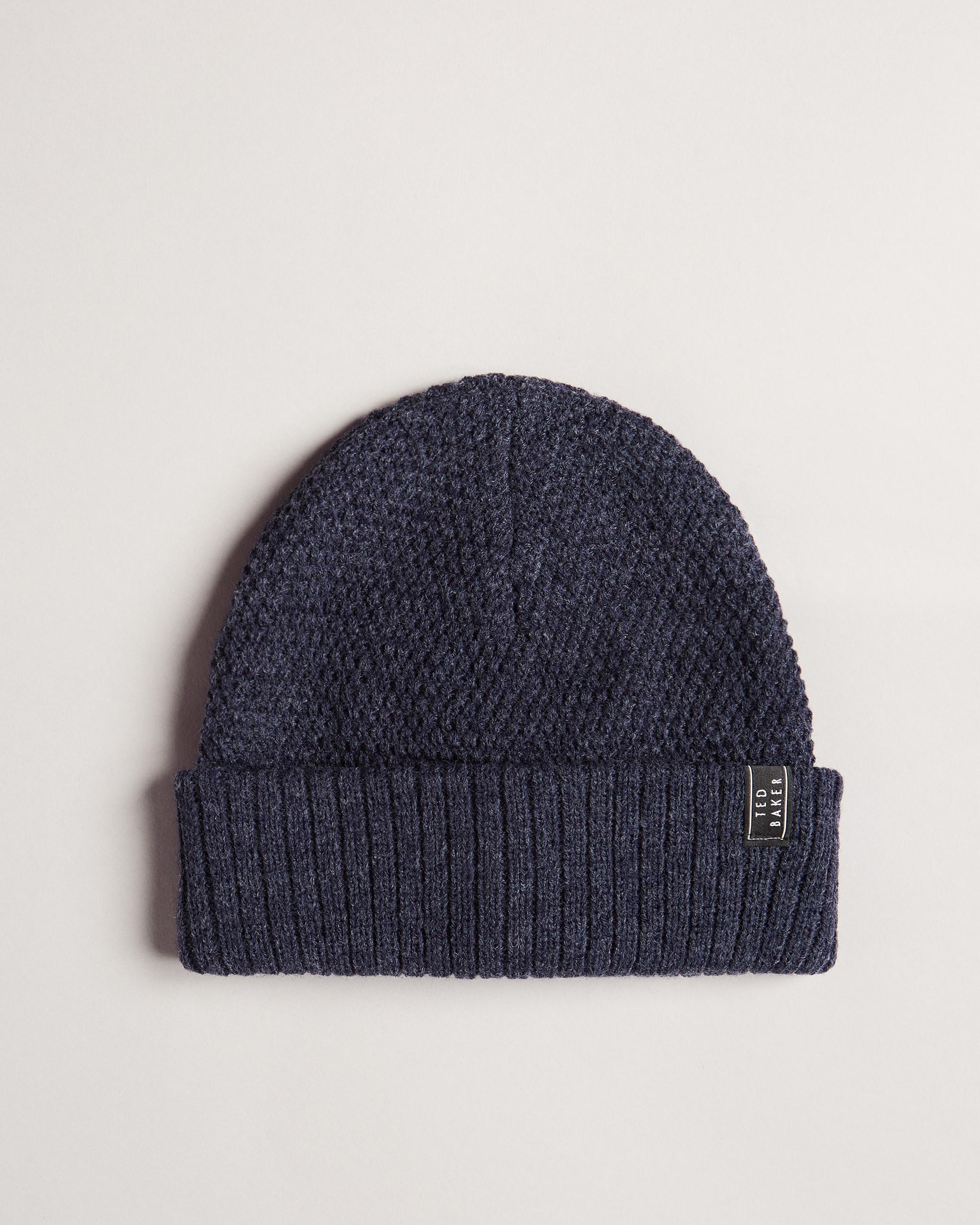 Knitted Beanie Hat - MAXT - Navy by TED BAKER