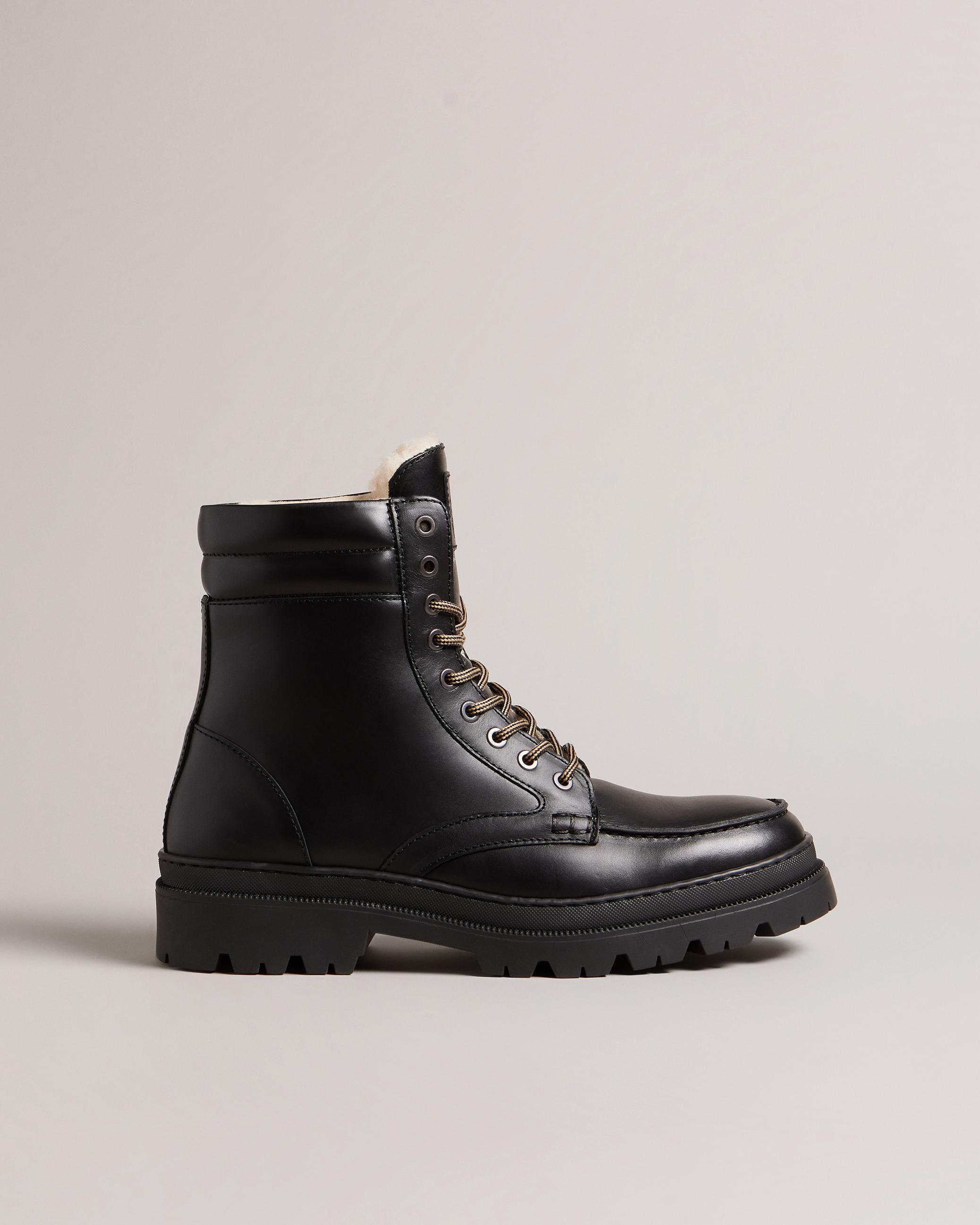 Waxy Leather Apron Boots - EDRIC 