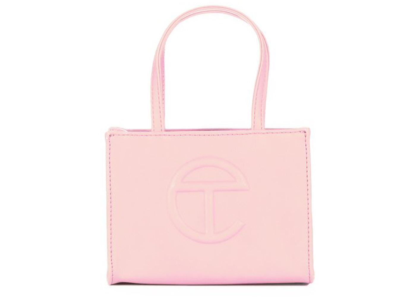 small bubblegum pink shopping bag telfar