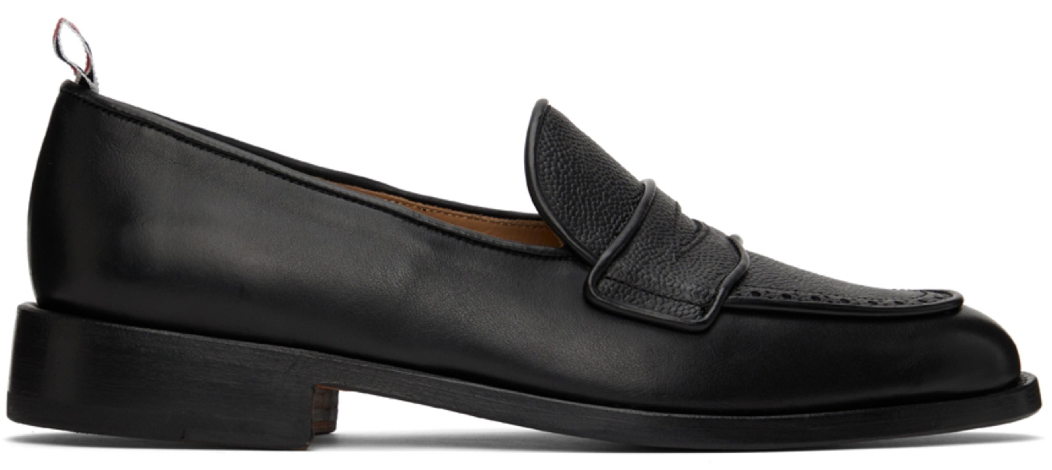 Black Soft Penny Loafers by THOM BROWNE 