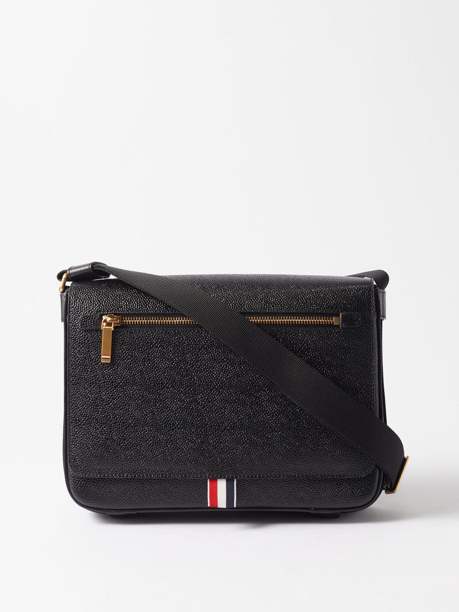 Grained leather cross-body bag by THOM BROWNE | jellibeans
